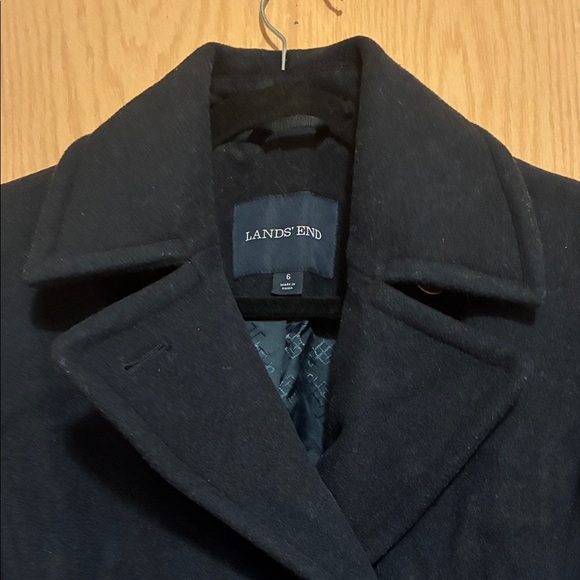 Lands' End Women's Classic Dark Blue Peacoat - Picture 2 of 4